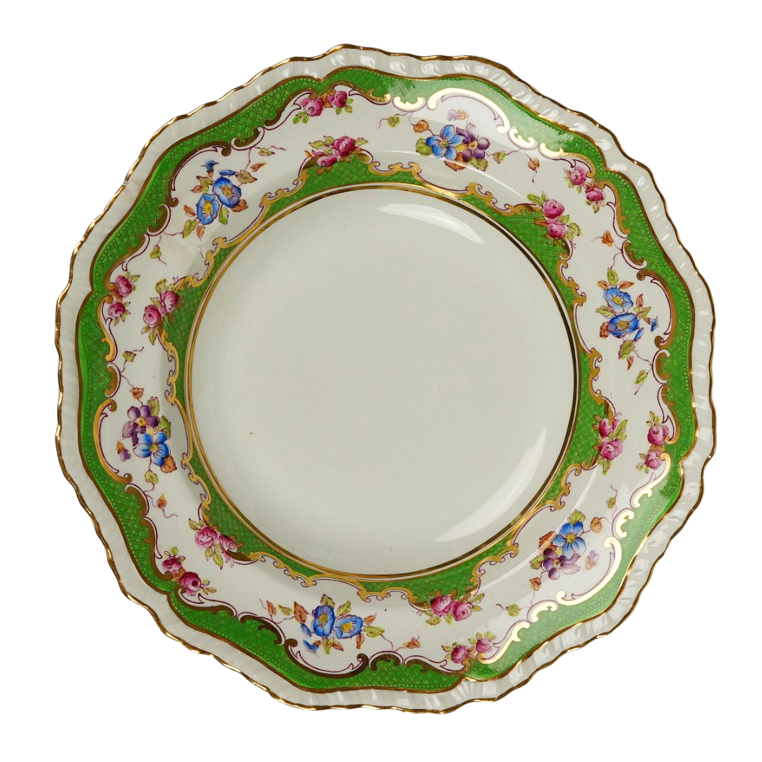 Ashworth Bros Hand-Painted Plates with Gilded Detail | Set of 2