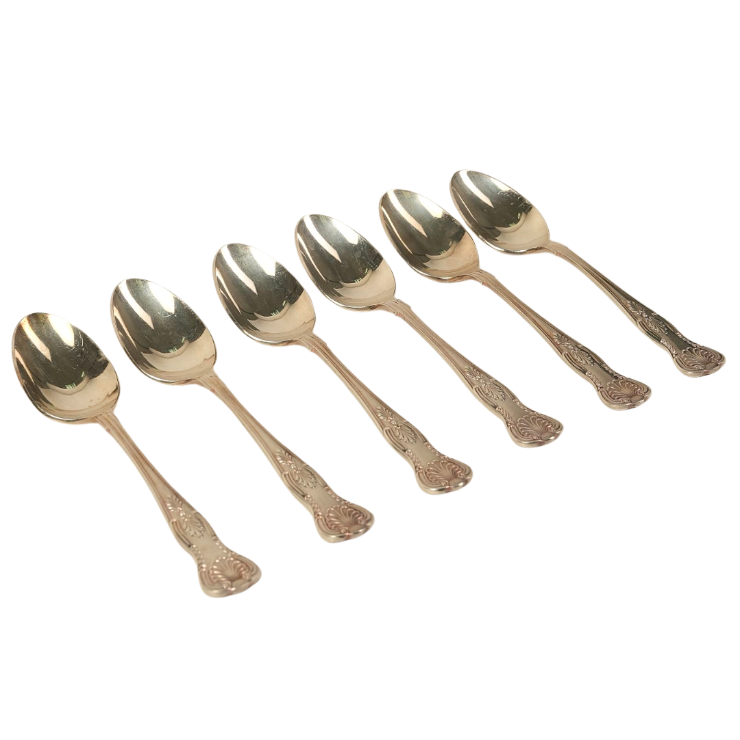 Set of 6 | Vintage Silver-Plated Teaspoons with Ornate Handles