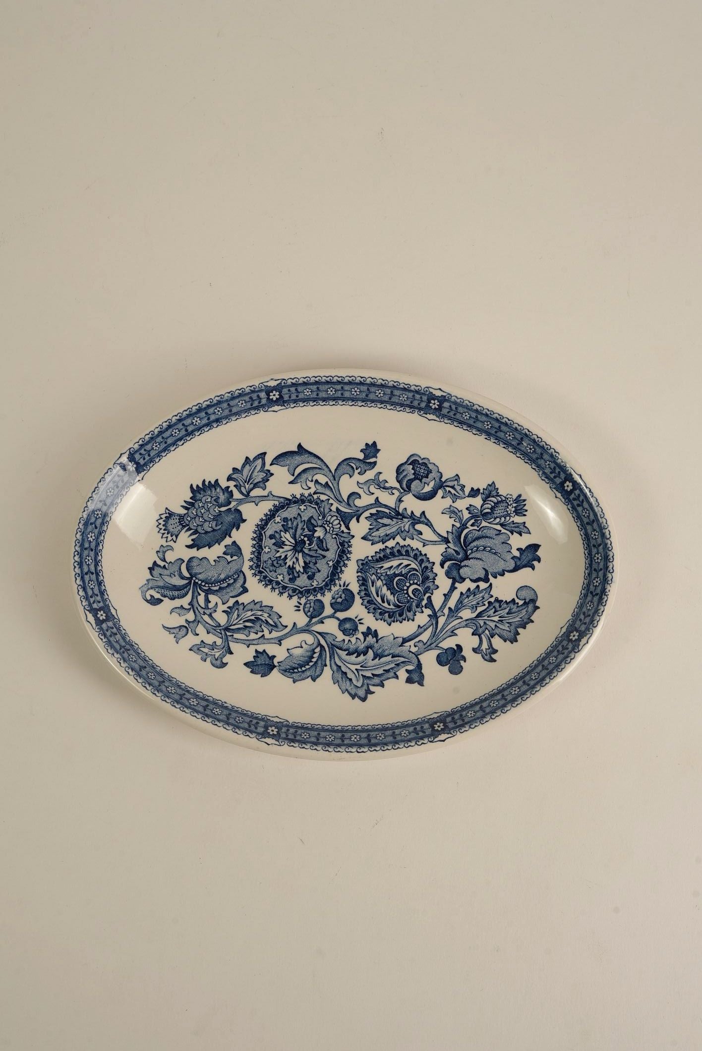 Vintage Ridgway "Jacobean" 14-Piece Ironstone Tea Set, England, c. 1960s