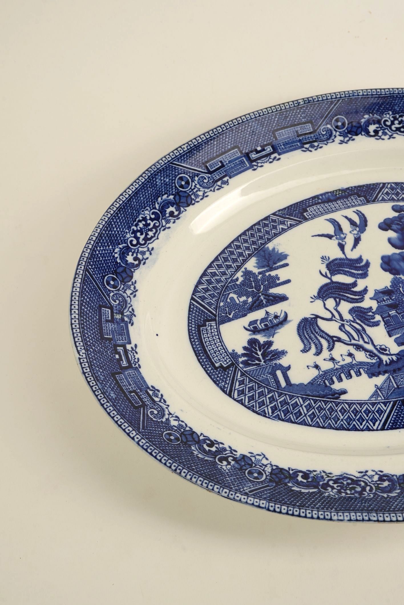 Vintage “Ye Olde Willow” Oval Serving Platter – Fenton, England