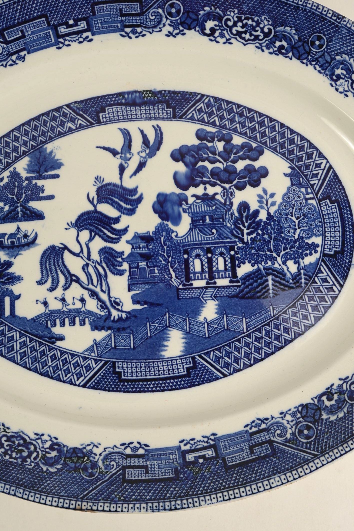 Vintage “Ye Olde Willow” Oval Serving Platter – Fenton, England
