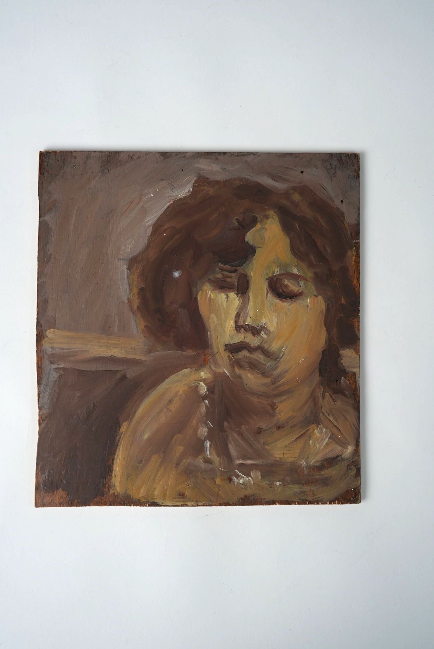 Vintage Portrait, Oil on Wooden Board