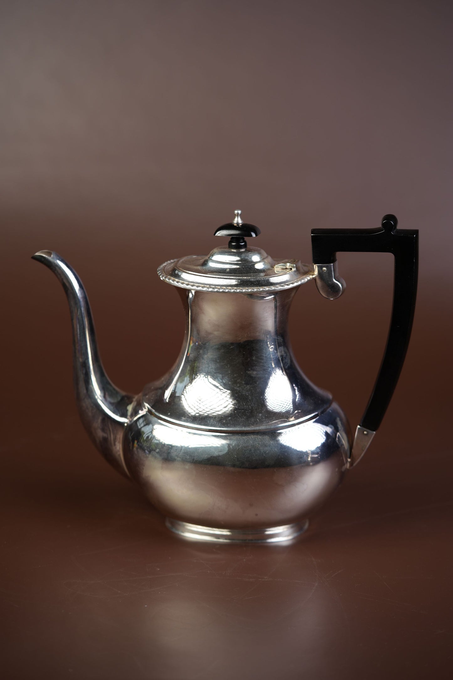 Victorian Silver-Plated Coffee Kettle with Ebonised Handle