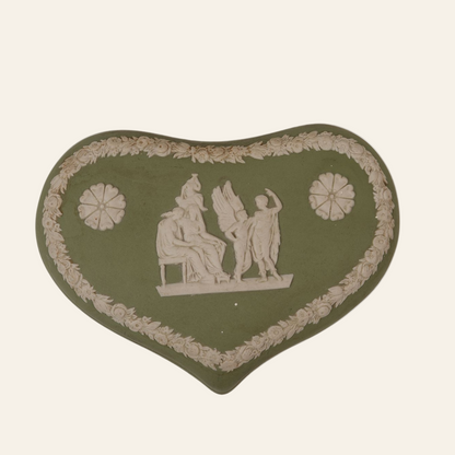 Green Heart-Shaped Wedgwood Trinket Box