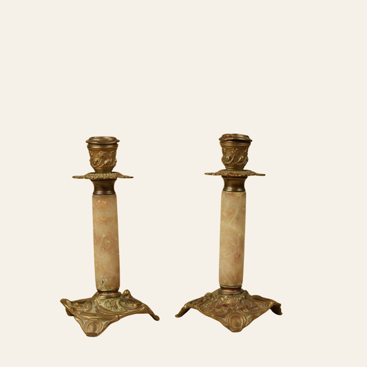 French Marble Candle Holders
