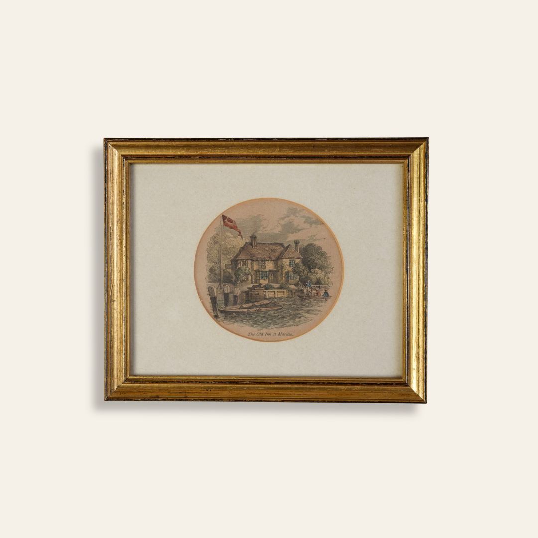 Antique Hand-Coloured Print — The Old Inn at Marlow