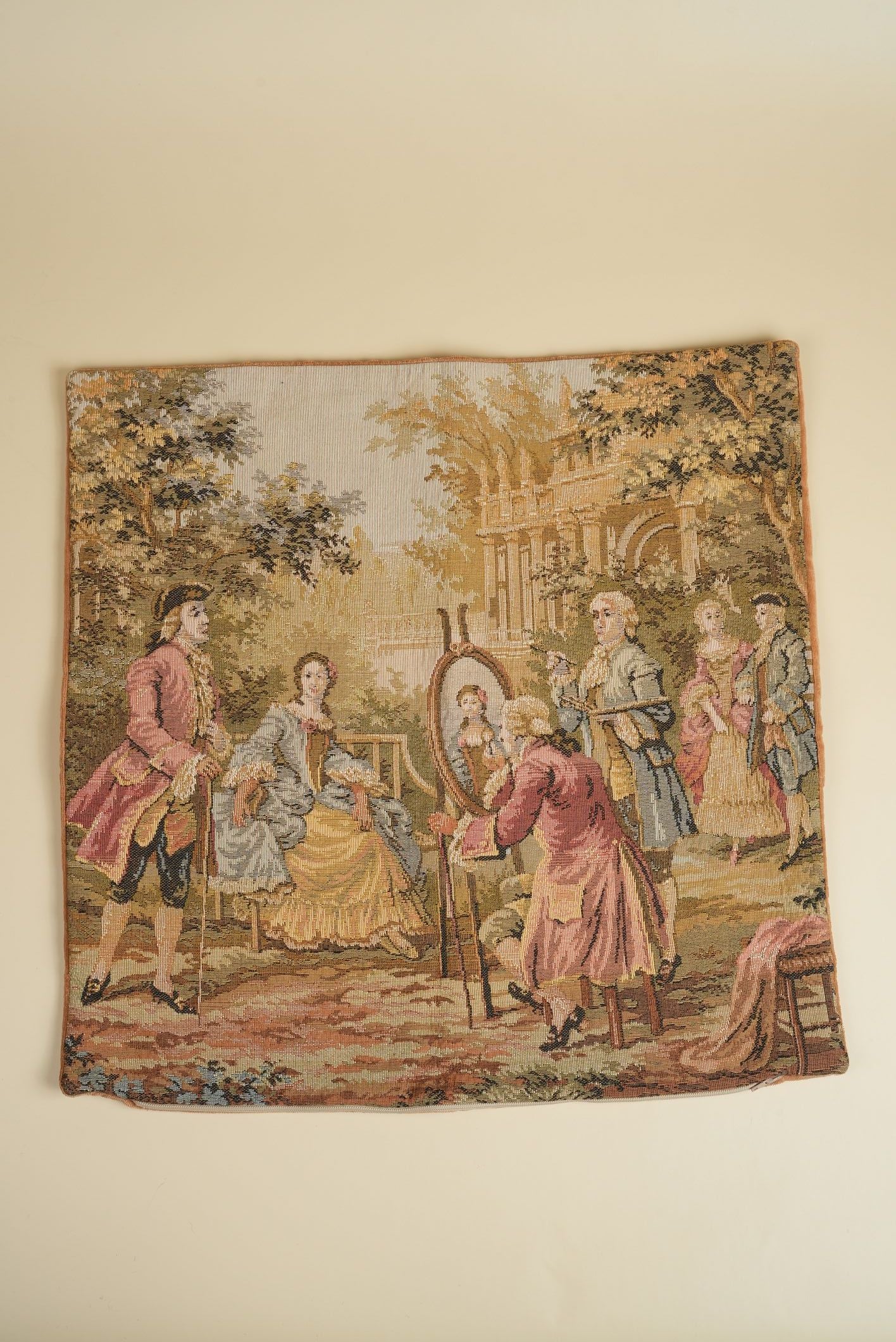 French Pastoral Tapestry Cushion Cover