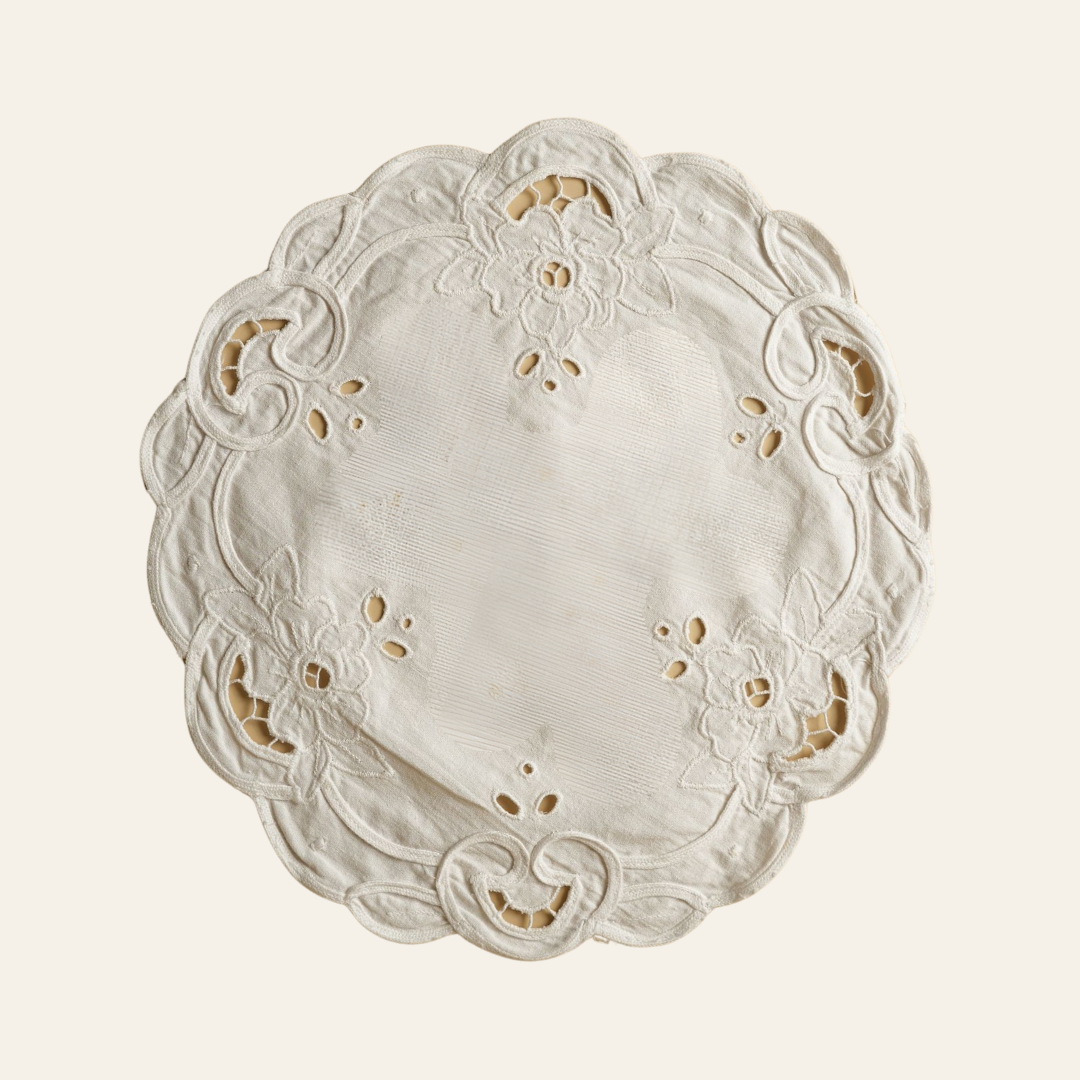 Vintage Embroidered Tray Cloth
