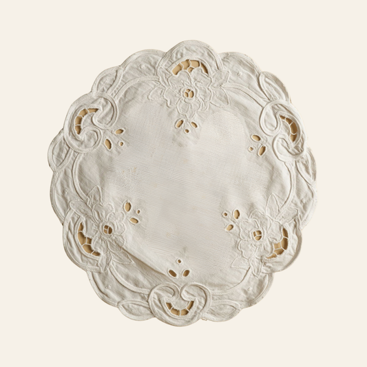 Vintage Embroidered Tray Cloth