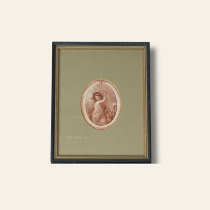 Framed Print with Classical Cherub Motif