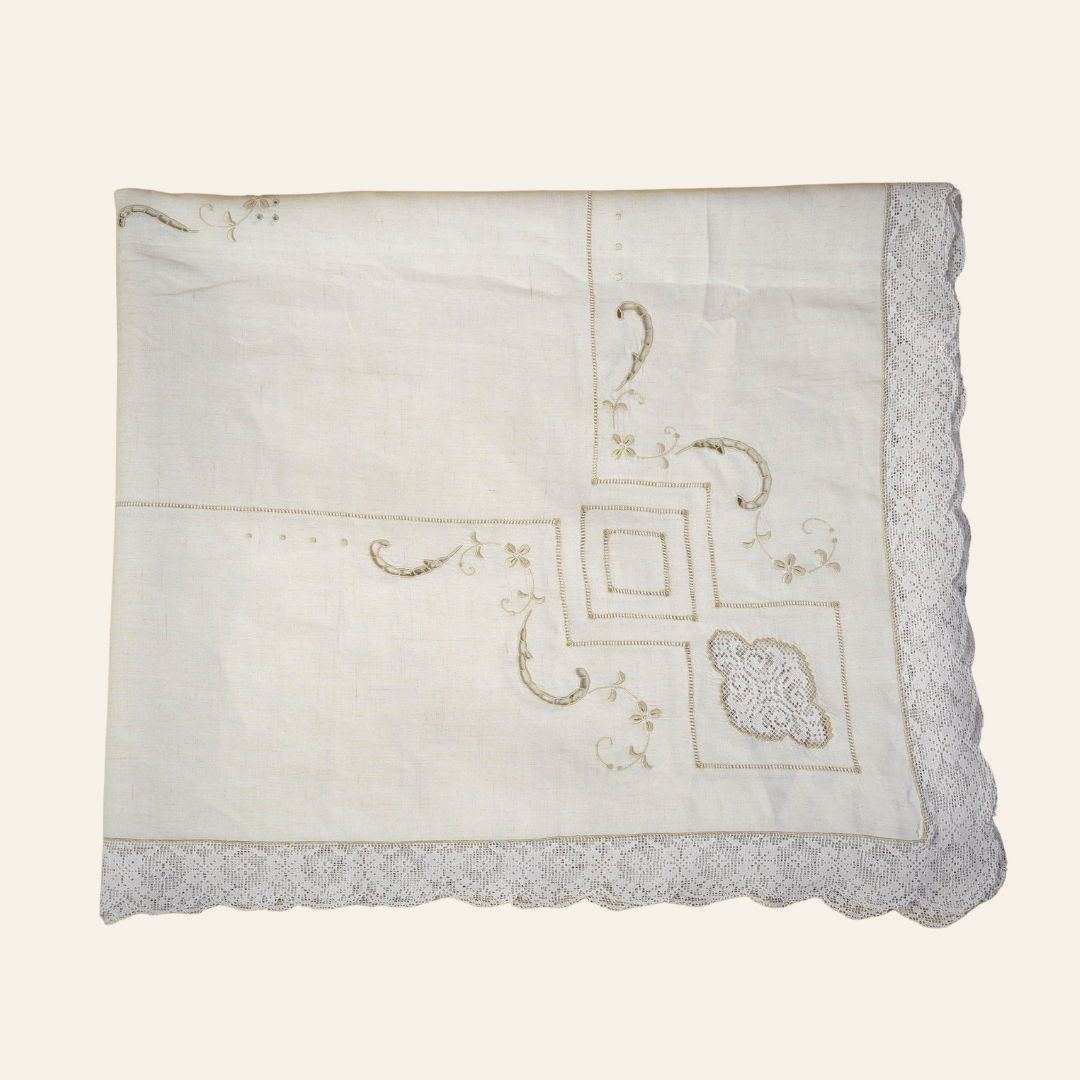 Vintage Embroidered Table Cover