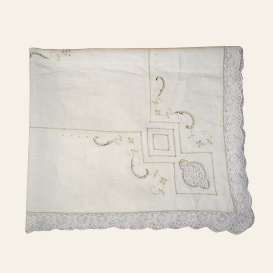 Vintage Embroidered Table Cover
