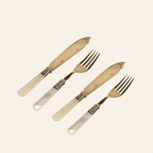 Mother of Pearl Dinner Forks & Knives | Set of 12