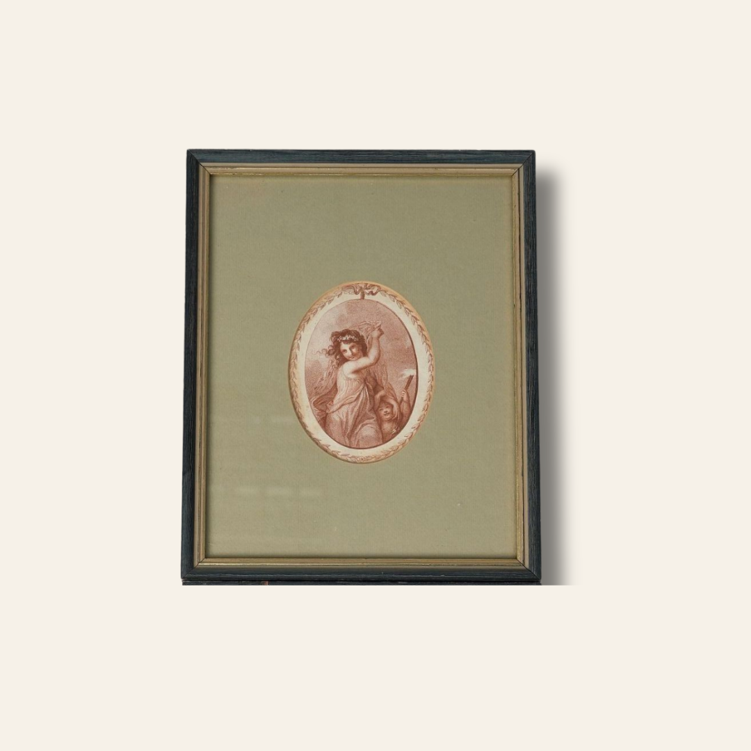 Framed Print with Classical Cherub Motif