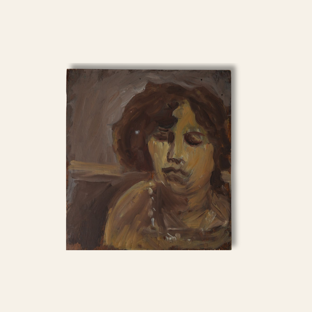 Vintage Portrait, Oil on Wooden Board