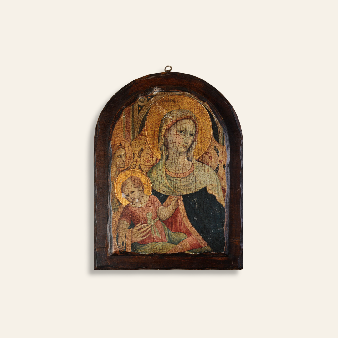 Mother Mary Wooden Plaque — 'Madonna and Child'