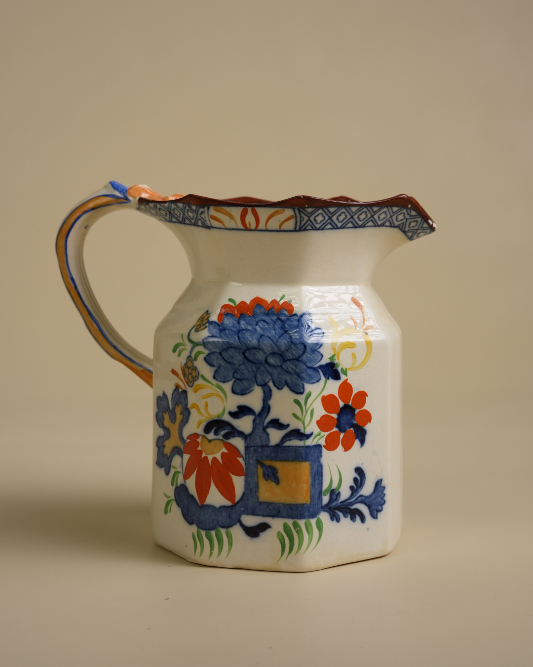 Mason's Ironstone Jardiniere Pattern Jug, Octagonal