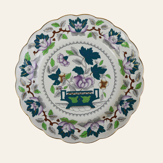 Booths Green Lotus Bone China Dinner Plates