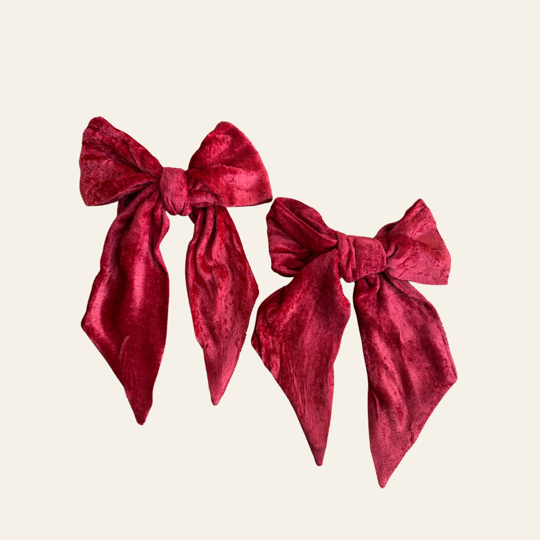Red Velvet Christmas Bows | Set of 2
