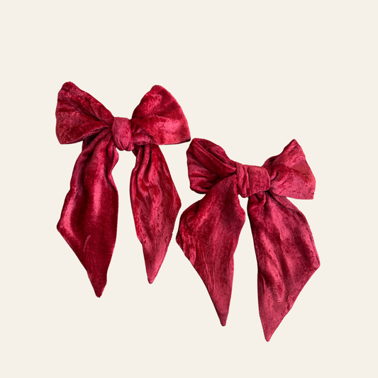 Red Velvet Christmas Bows | Set of 2