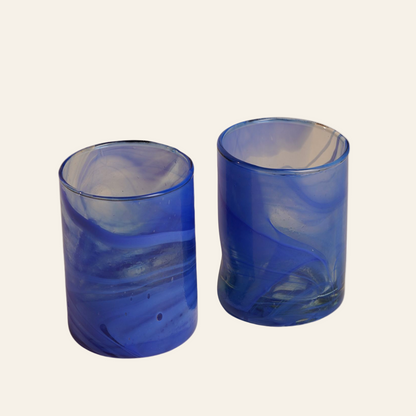 Handblown Cobalt Blue Votive | Set of 4