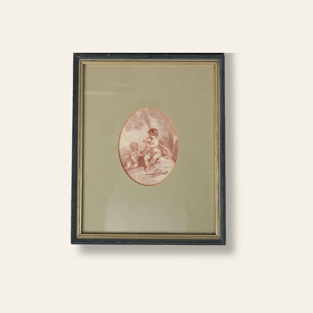 Framed Print with Classical Cherub Motif