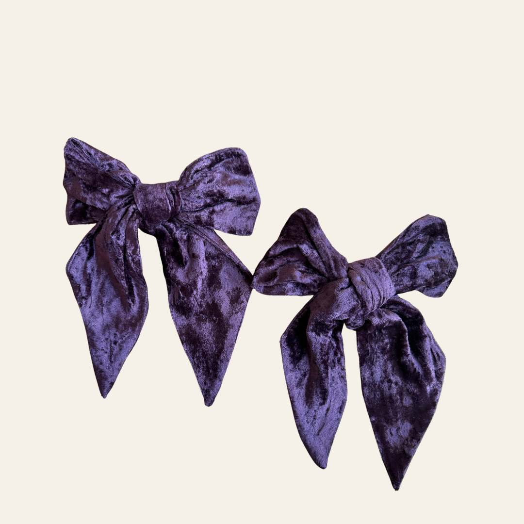 Purple Velvet Bows | Set of 2