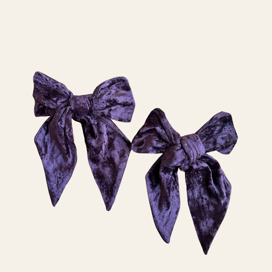 Purple Velvet Bows | Set of 2