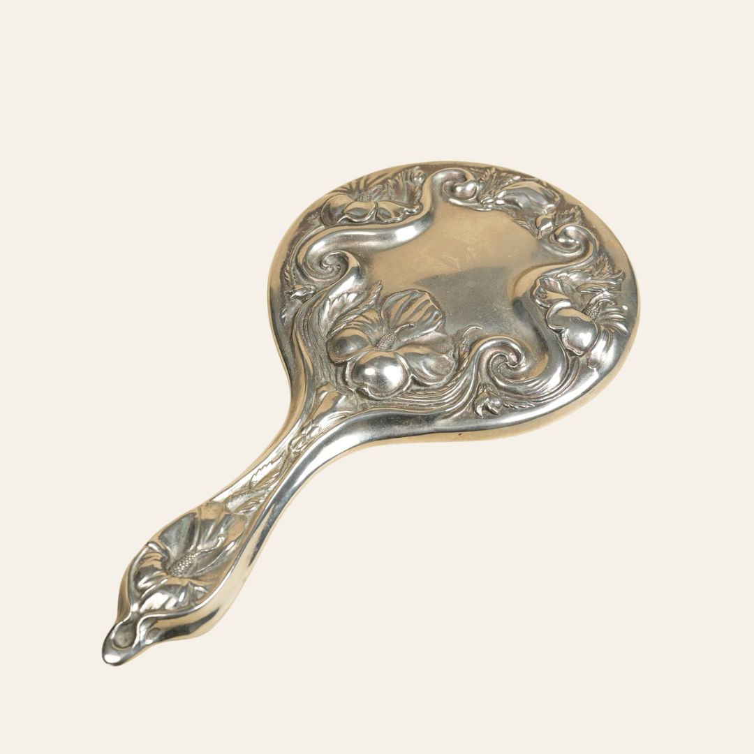 Art Nouveau Silver Hand Mirror