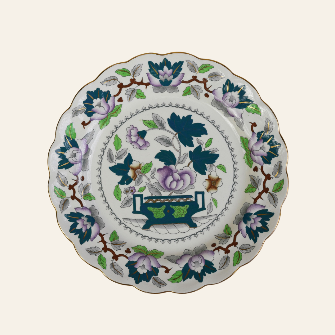 Booths Green Lotus Bone China Side Plates