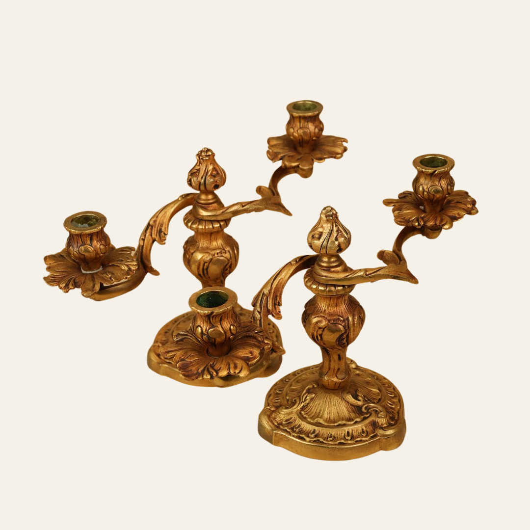Gilded French Candle Stands