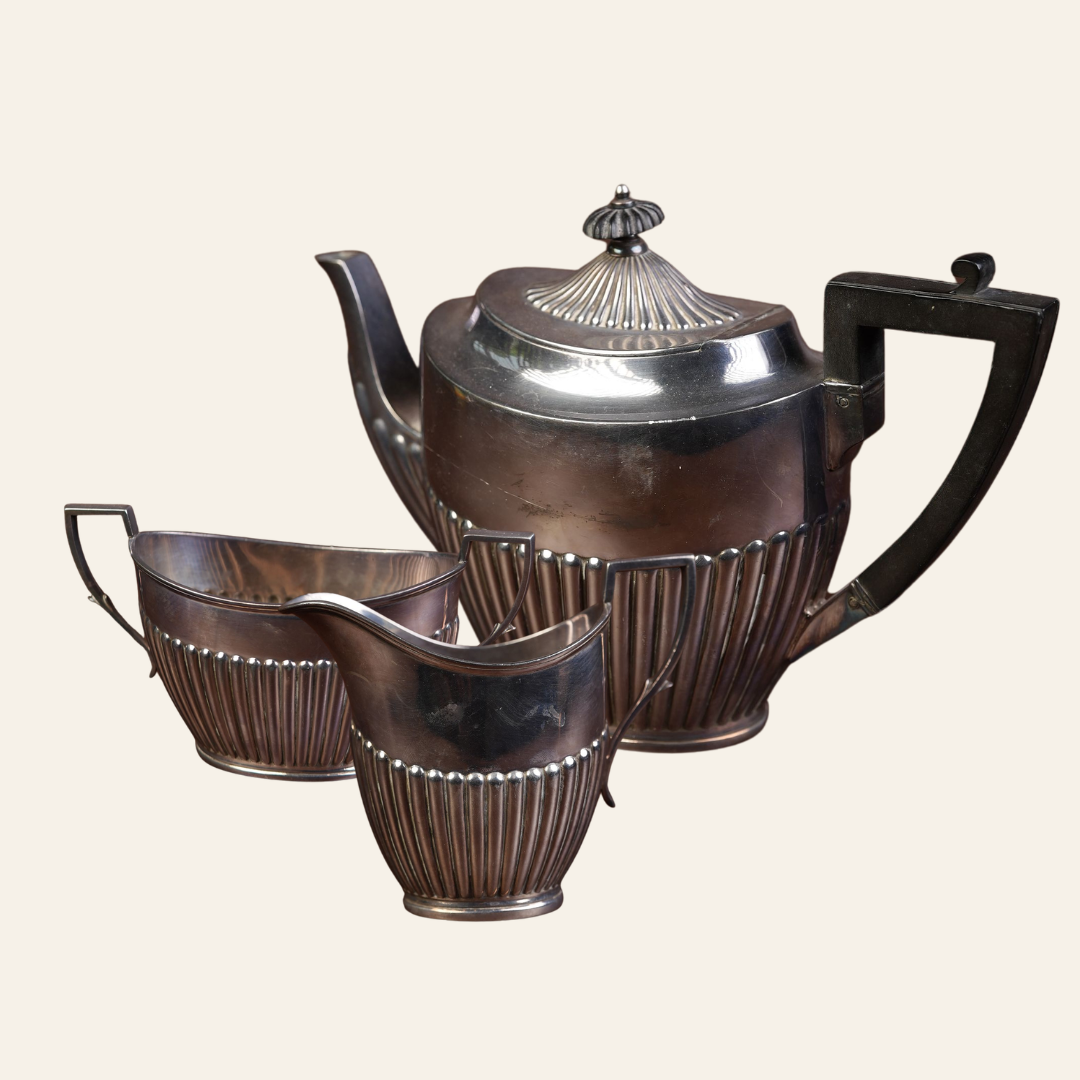 Victorian Silver-Plated Three-Piece Tea Set