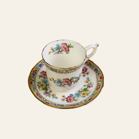 Small Coalport Ming Rose Coffee Cups & Saucers | Set of 5