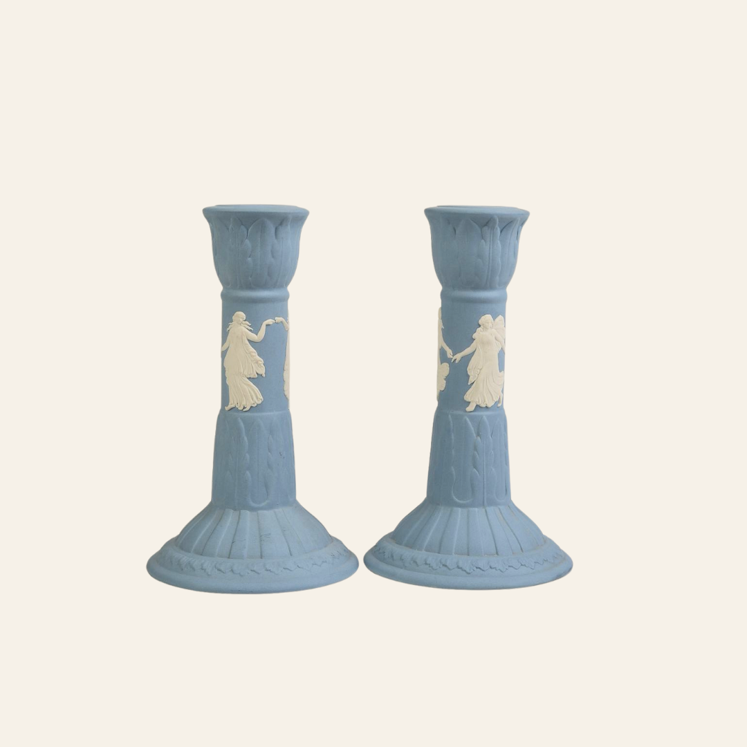Wedgwood Jasperware Neoclassical Candlesticks