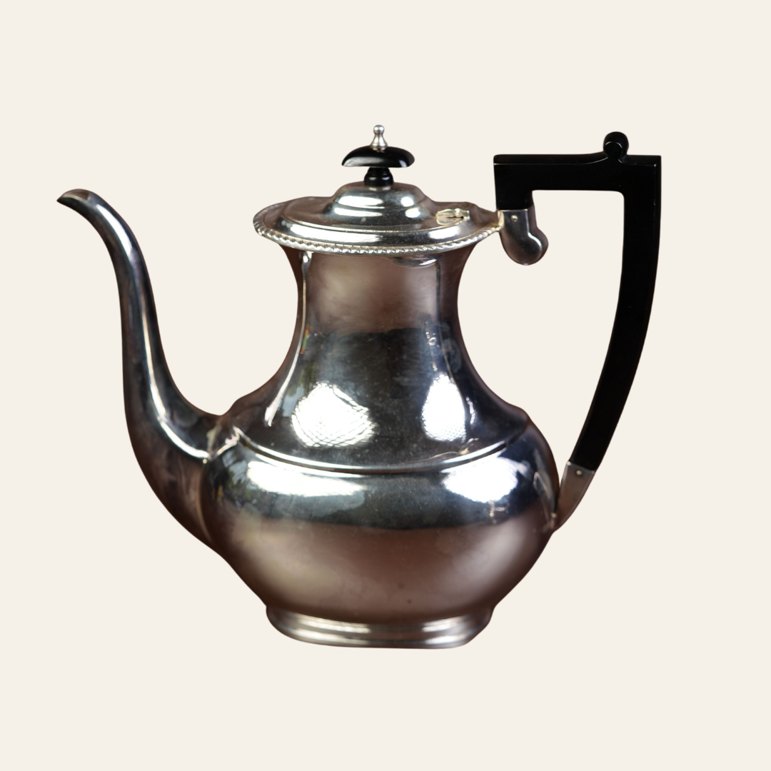 Victorian Silver-Plated Coffee Kettle with Ebonised Handle