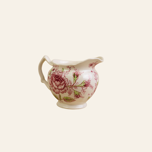 Vintage English Floral Transferware Milk Jug