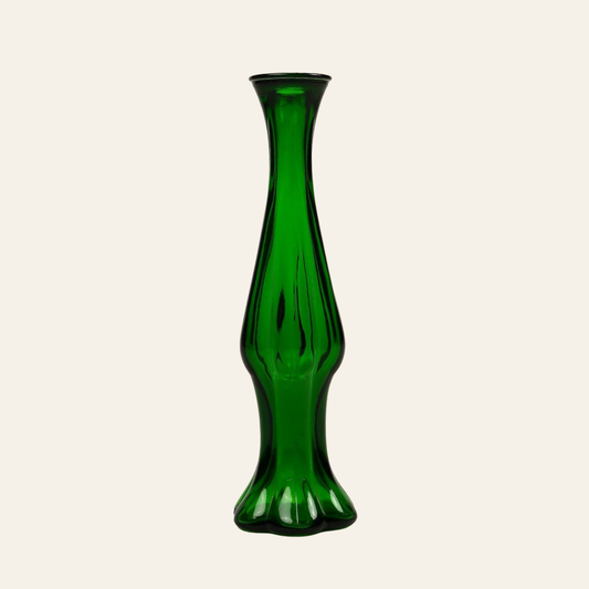 Vintage Avon Green Glass Perfume Bottle, Bud Vase Form