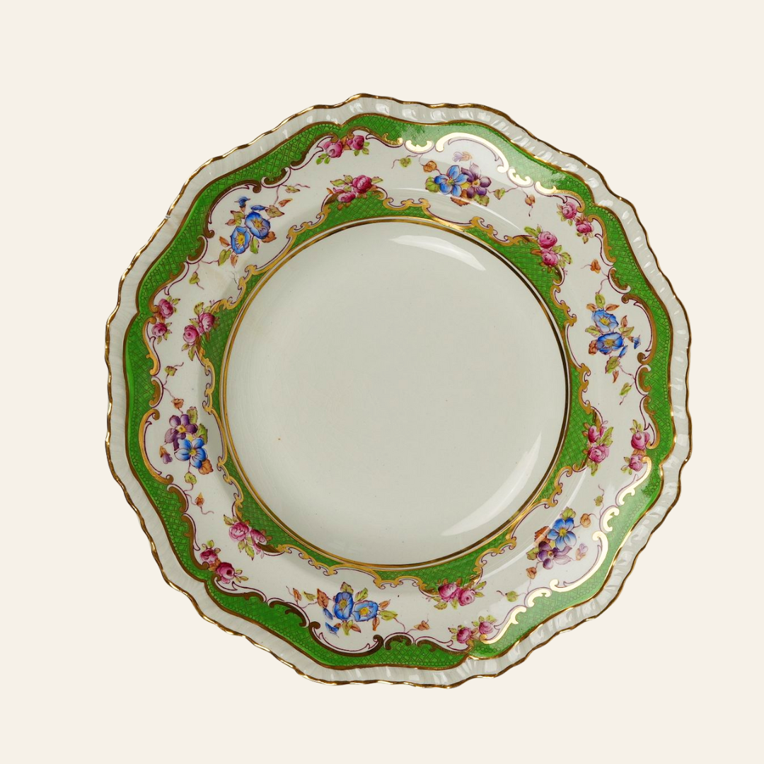 Ashworth Bros Hand-Painted Plates with Gilded Detail | Set of 2