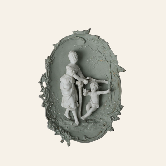 Victorian Bisque Porcelain Wall Plaque