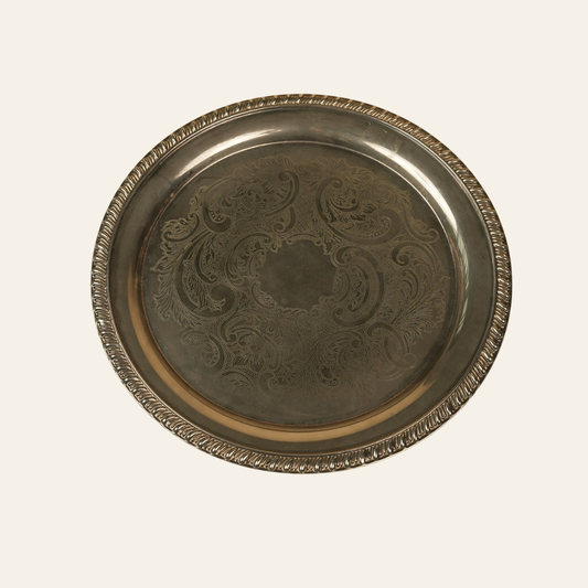 Silver-Plated Engraved Tray