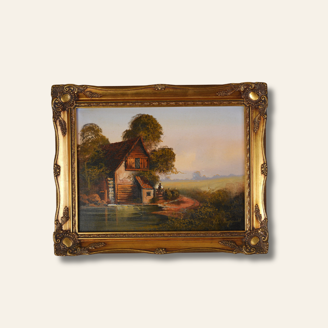 Oil on Canvas by John Horsewell — Cottage by the Mill Pond
