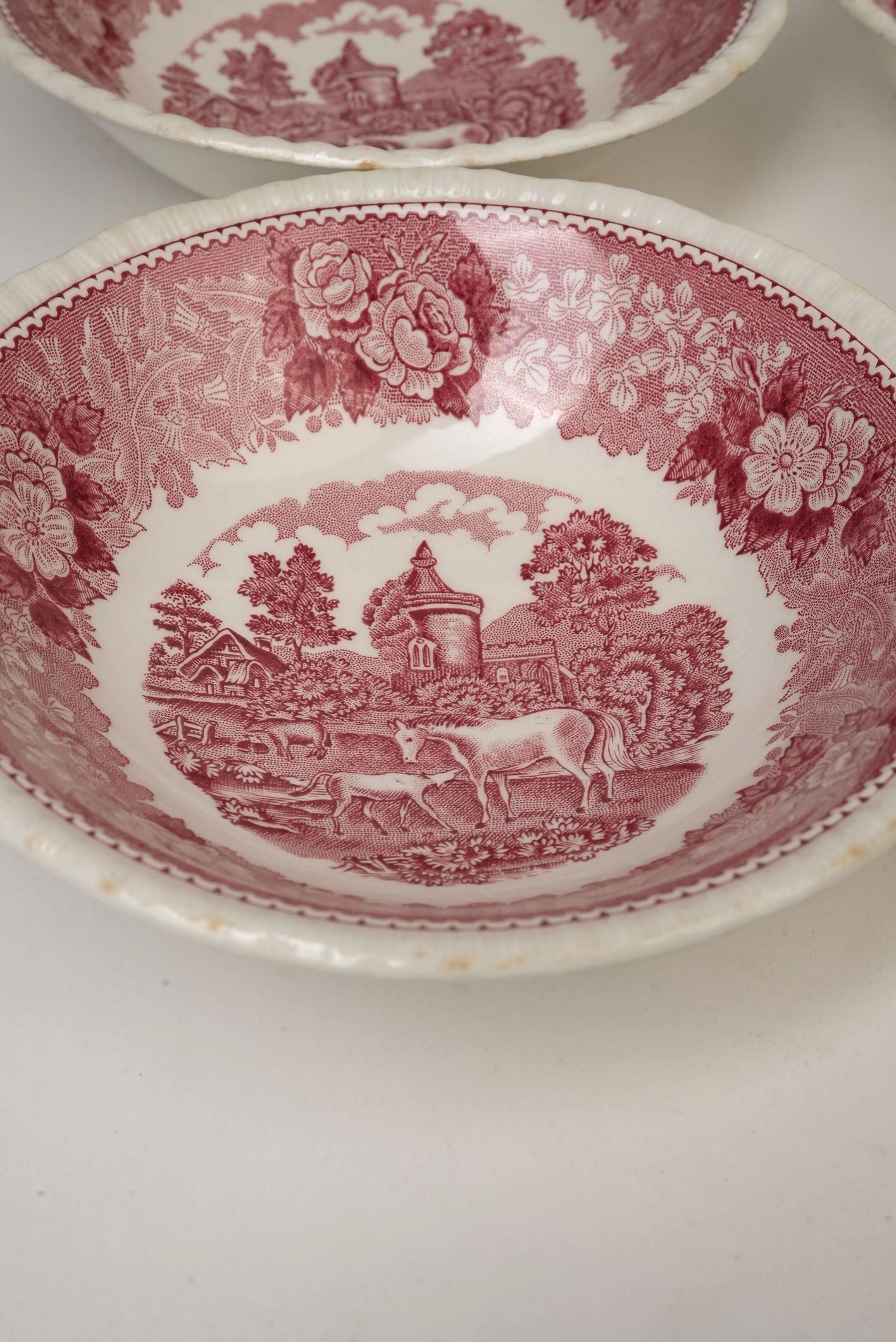 Vintage Adams 'English Scenic' Stew Bowls | Set of 2