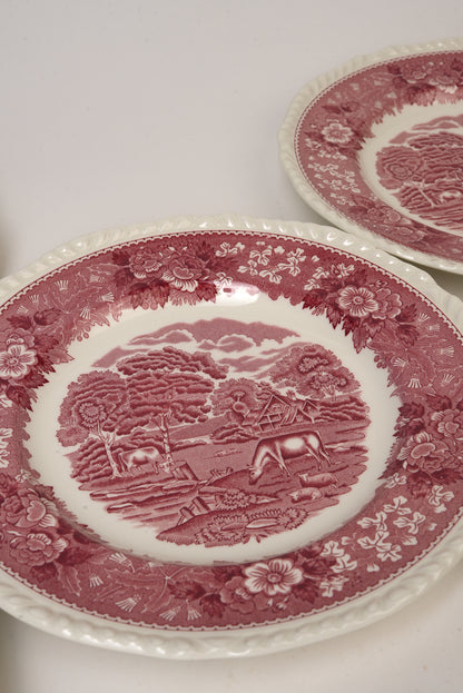 Set of 6 | Antique Adams 'Pastoral Scene' Dinner Plates