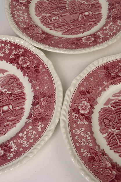 Set of 6 | Antique Adams 'Pastoral Scene' Dinner Plates