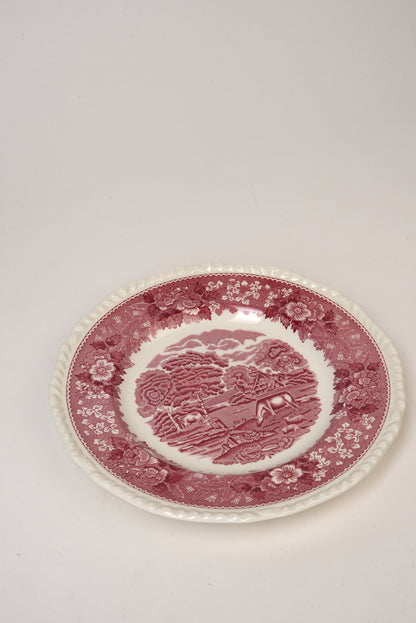 Set of 6 | Antique Adams 'Pastoral Scene' Dinner Plates