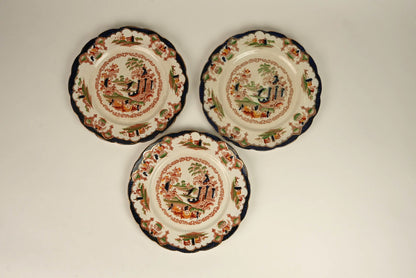 Antique British Anchor Pottery ‘Japan’ Plate | Set of 3