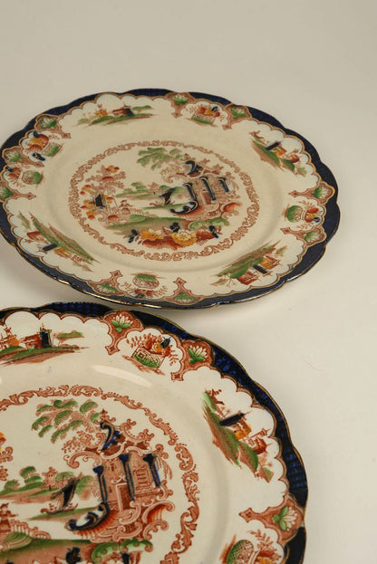 Antique British Anchor Pottery ‘Japan’ Plate | Set of 3