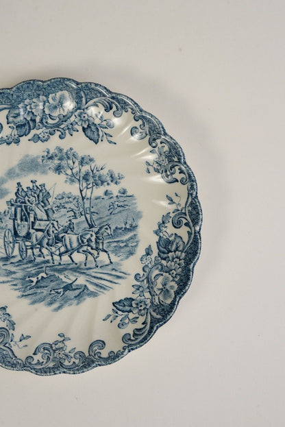 Johnson Bros Coaching Scene Tea Cups & Saucers | Set of 6