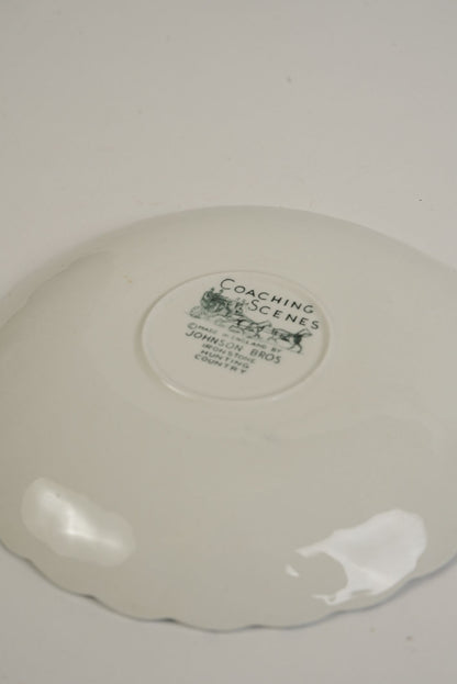 Johnson Bros Coaching Scene Tea Cups & Saucers | Set of 6