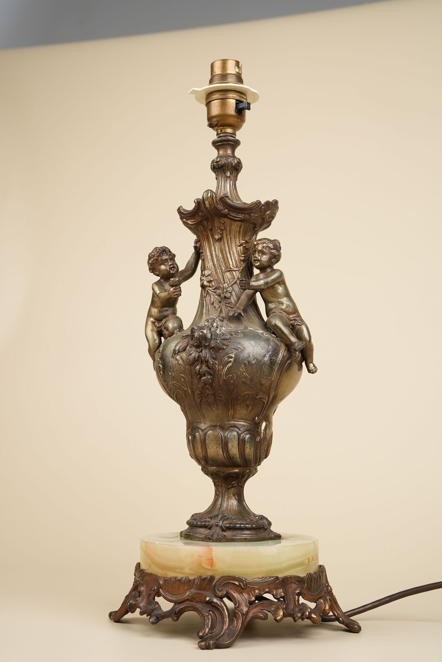 Antique Figural Cherub Table Lamp